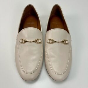 Coach Haley Leather Loafers Womens 9.5 Horse Bit Slip-On Shoes Ivory Gold Luxury